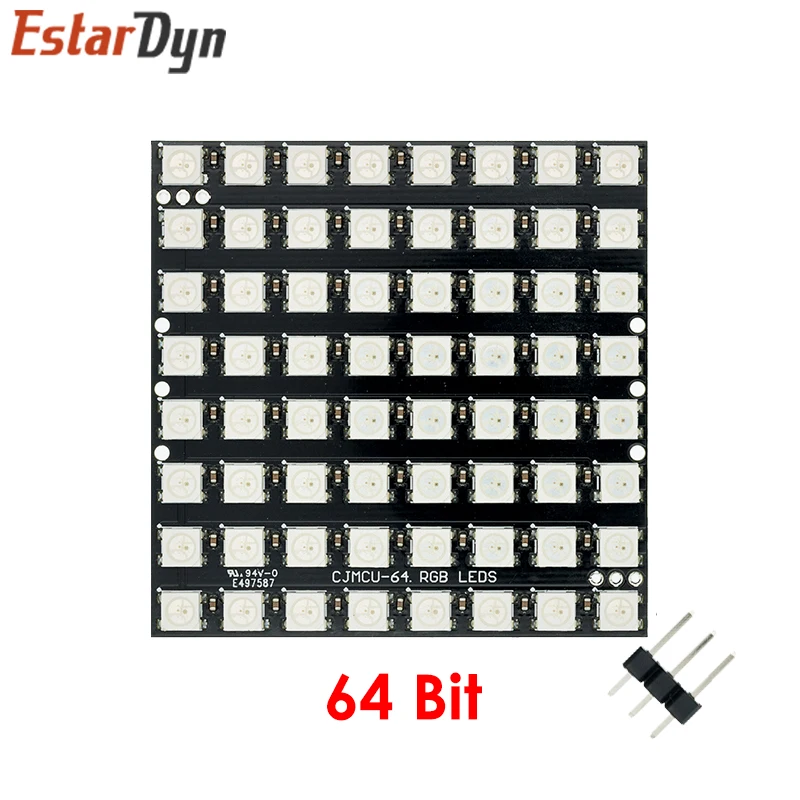 8 64 channel WS2812 WS2812B  SK6812 5050 RGB LED Lamp Panel Module 5V 8Bit 64Bit Rainbow LED Precise