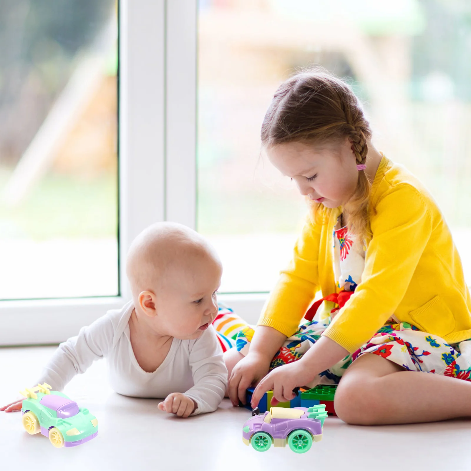 4 pçs puxar para trás carro brinquedos veículos resistentes quebrados crianças plástico macaron cantos desenvolvimento de habilidades motoras