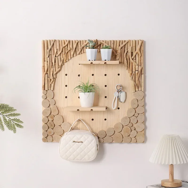 Entrance hole board, creative rack, wooden display storage hanger