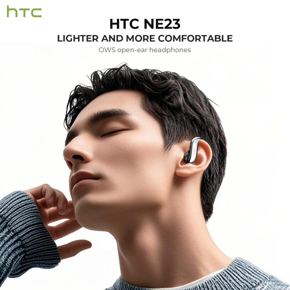 번역기 HTC NE23 OWS 무선 헤드폰 6.0 번역 이어폰 듀얼 소음 감소 통화 IP55 전문 보호