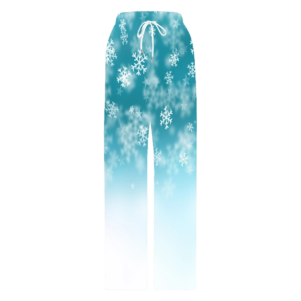 Snowflake Pajama Pants Mens Womens Lounge Pants Super Soft Unisex Sleep Pajama Bottoms with Pockets Drawstring