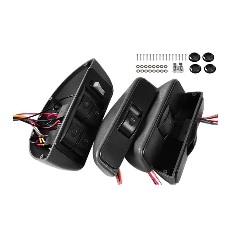 

A54P-12V Автомобильный универсальный комплект переключателей стеклоподъемника в форме полумесяца, 4-дверный переключатель стеклоподъемника, комплект переключателей электрического стеклоподъемника автомобиля