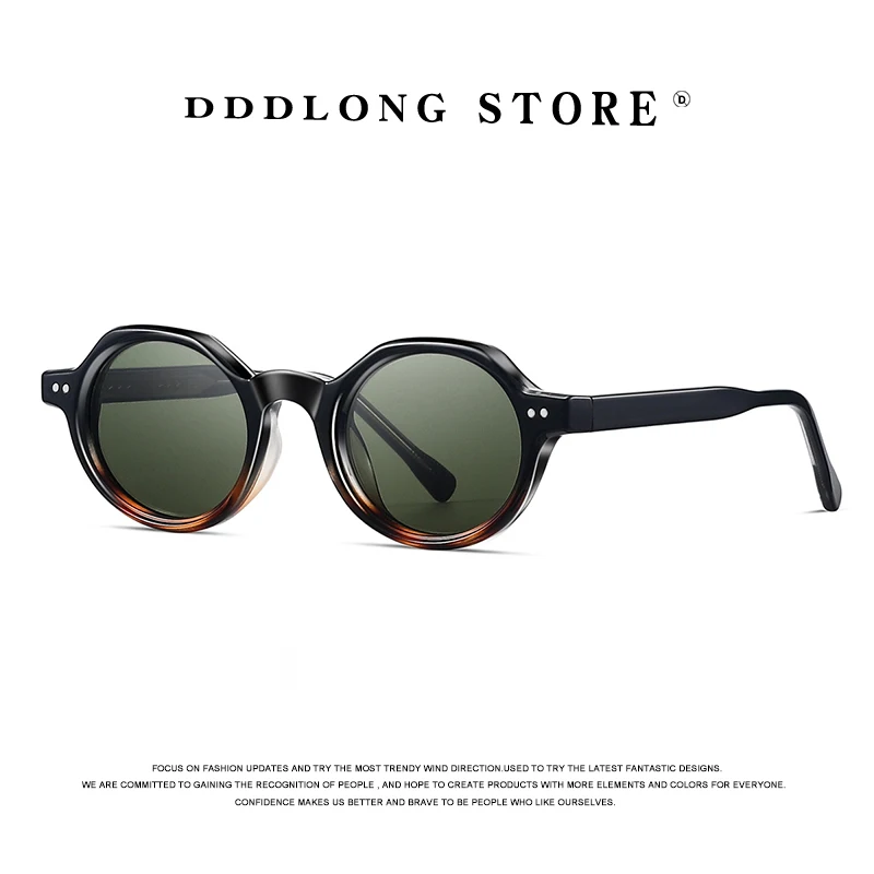 DDDLONG moda retro okrągłe punkowe okulary przeciwsłoneczne damskie męskie okulary przeciwsłoneczne klasyczne Vintage UV400 odcienie zewnętrzne D537