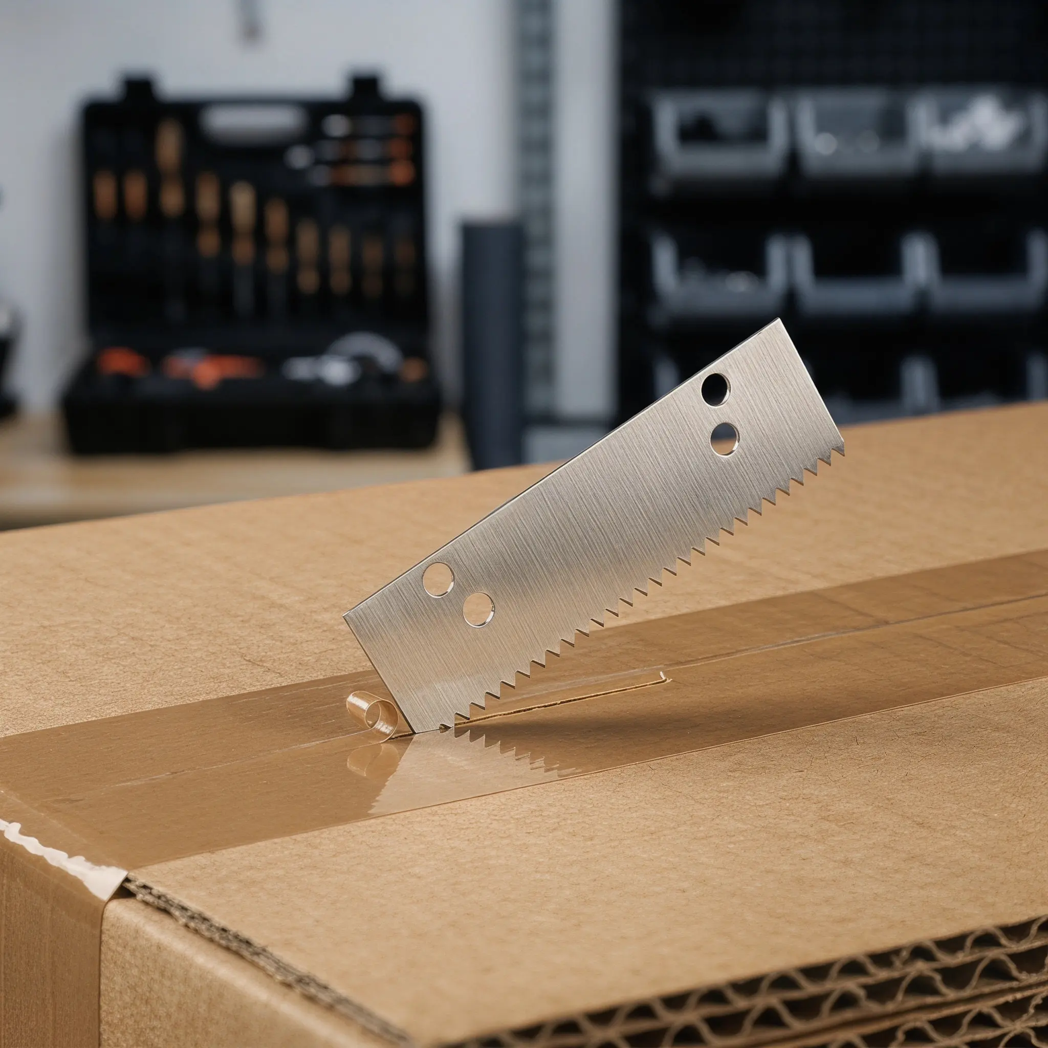 Lot de 10 lames de rechange pour coupe-ruban, bord dentelé en métal, pour distributeur de ruban industriel, pièces de rechange pour scelleuse de cartons, efficaces