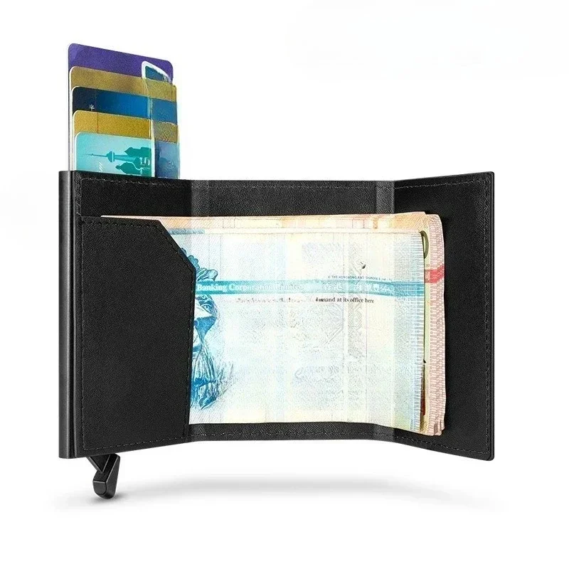 Anti-theft brush card case, wallet metal wallet card holder