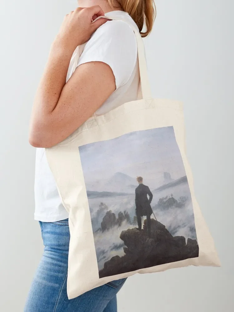 Fine Art: Wanderer above the Sea of Fog Tote Bag Gift bag Woman shopper bag Canvas reusable grocery bags