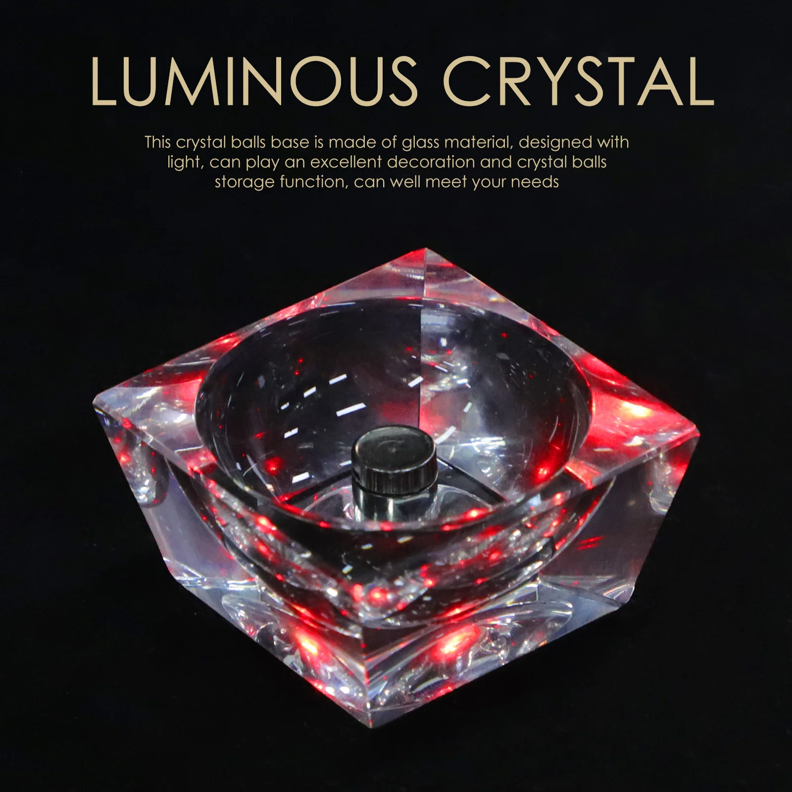 

Crystal Ball Stand Glass LED Lighted Base Fine Craftsmanship Crystal Ball Display Holder Home Party Decor Lighted Display Stand