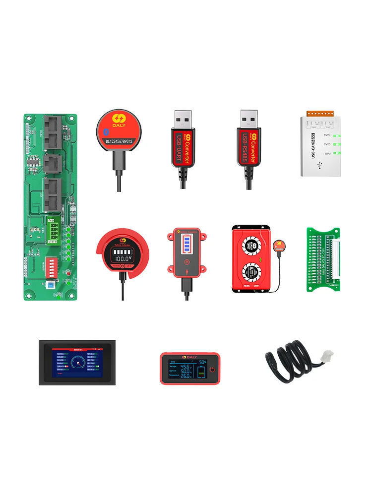 Smart BMS accessory bluetooth USB to UART RS485 cable CANbus Power Board Touch LCD Screen for daly 3s 4s 5s 6s 10s 13s 14s bms