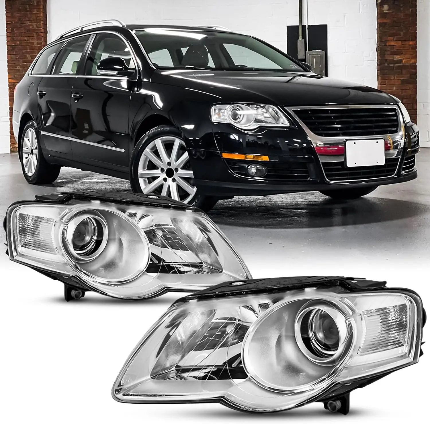 

Фара в сборе, совместимая с Volkswagen Passat B6, 2006, 2007, 2008, 2009, 2010, замена галогенных фар водителя и пассажира