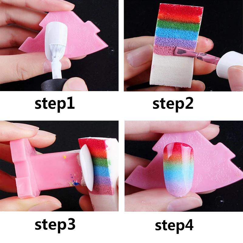 8pcs Soft Triangle Nail Art Transfer Sponge Gradient Coloring Stamping DIY Creative Nail Manicure Image Transfer Tool