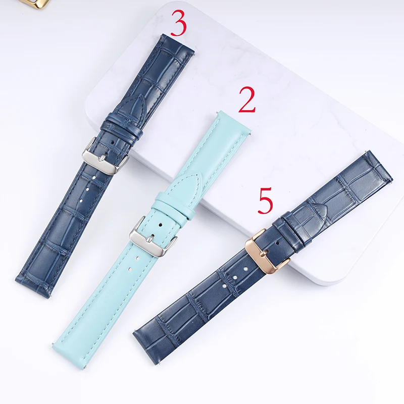 Quick Release Genuine leather watchband 18mm 20mm 22mm for IWC/ Omega /CitizenBlue Leather watch Strap Bracelet wristband