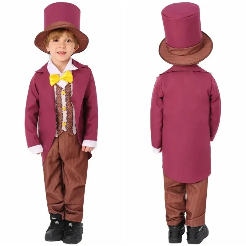 New Oompa Cosplay Kids Boys Wigs Movie Chocolate Factory Willy Cosplay Wonca Costume Disguise Child Roleplay Fantasia Outfit