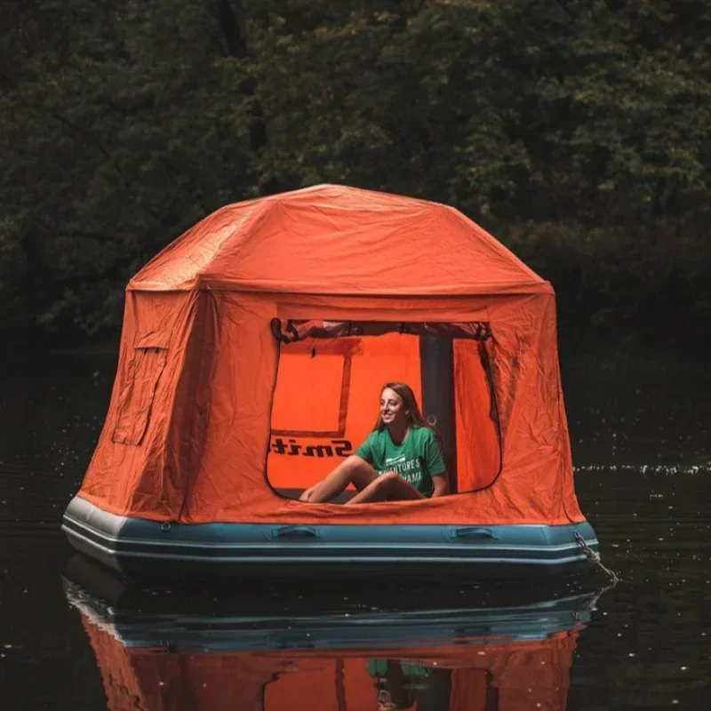 

For family orange camping inflatable floating tent