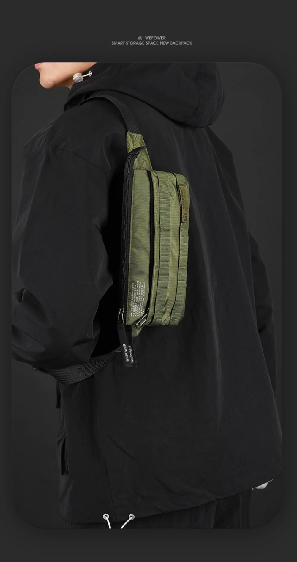 Hochwertige Vintage-Style Herren-Hüfttasche Multifunktionale Kleine Gürteltasche Einfaches Design Schultertasche für Outdoor-Aktivitäten – Detail 18