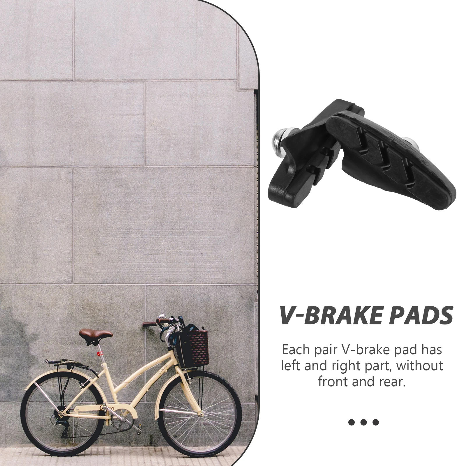 

2 Pcs Pads Bicycle Durable Rubber Groove Suitable Road Brake Bikes Enhance Performance Reduce Noise Universal