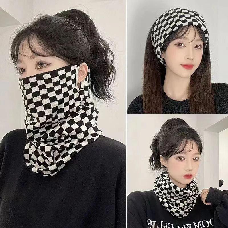 Fashion Versatile Winter Hanging Ear Mask Scarf Warm Windproof Face Mask Neck Protection For Women Outdoor Sports Headscarf