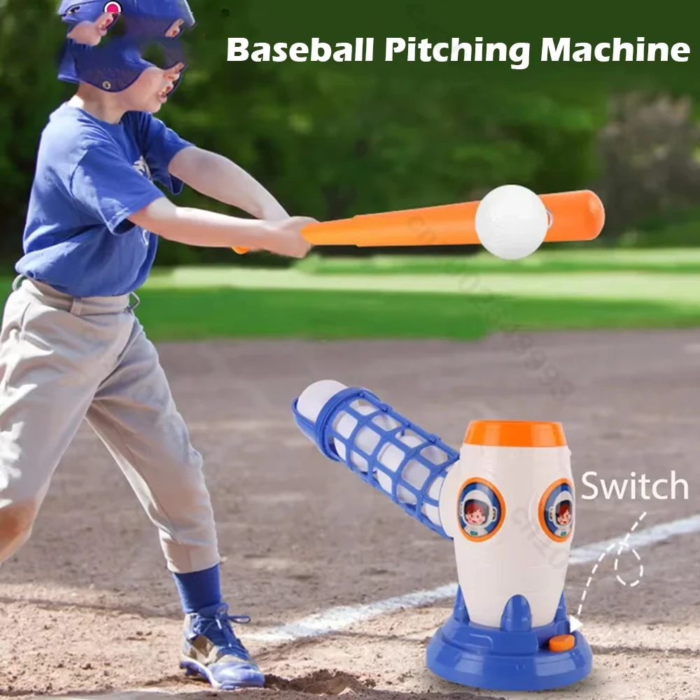 

Baseball Pitching Machine T Ball Set for Kids Toddlers Electric Automatic Pitcher Machines Tee Ball Baseball for Kids Toddlers