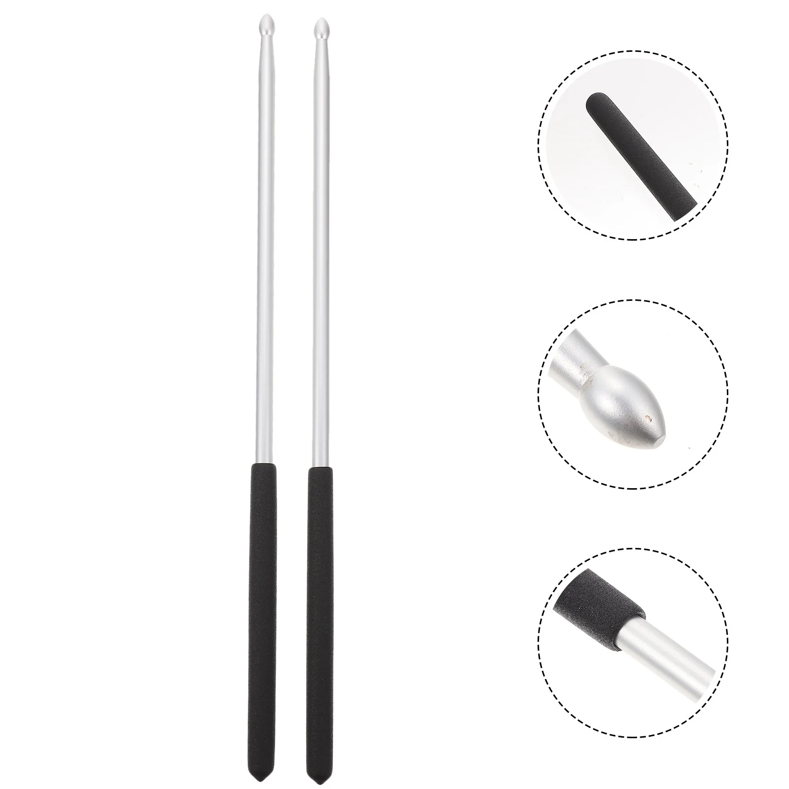 

2 Pcs Portable Drum Sticks Percussion Instrument Accessories Drumsticks Aluminum Alloy