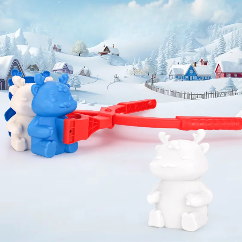 Juguetes de lucha de bolas de nieve para niños, herramienta de molde de arena para nieve, muñeco de nieve, Papá Noel, forma de corazón, abrazadera para hacer bolas de nieve de dibujos animados, juguetes deportivos de invierno