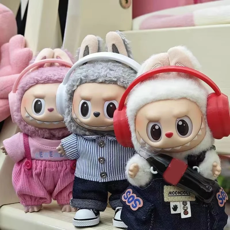 Voor Labubu V1 V2 V3 Katoenen pop Bijpassende accessoires Koptelefoon Labubu Trendy accessoires Cool Matching