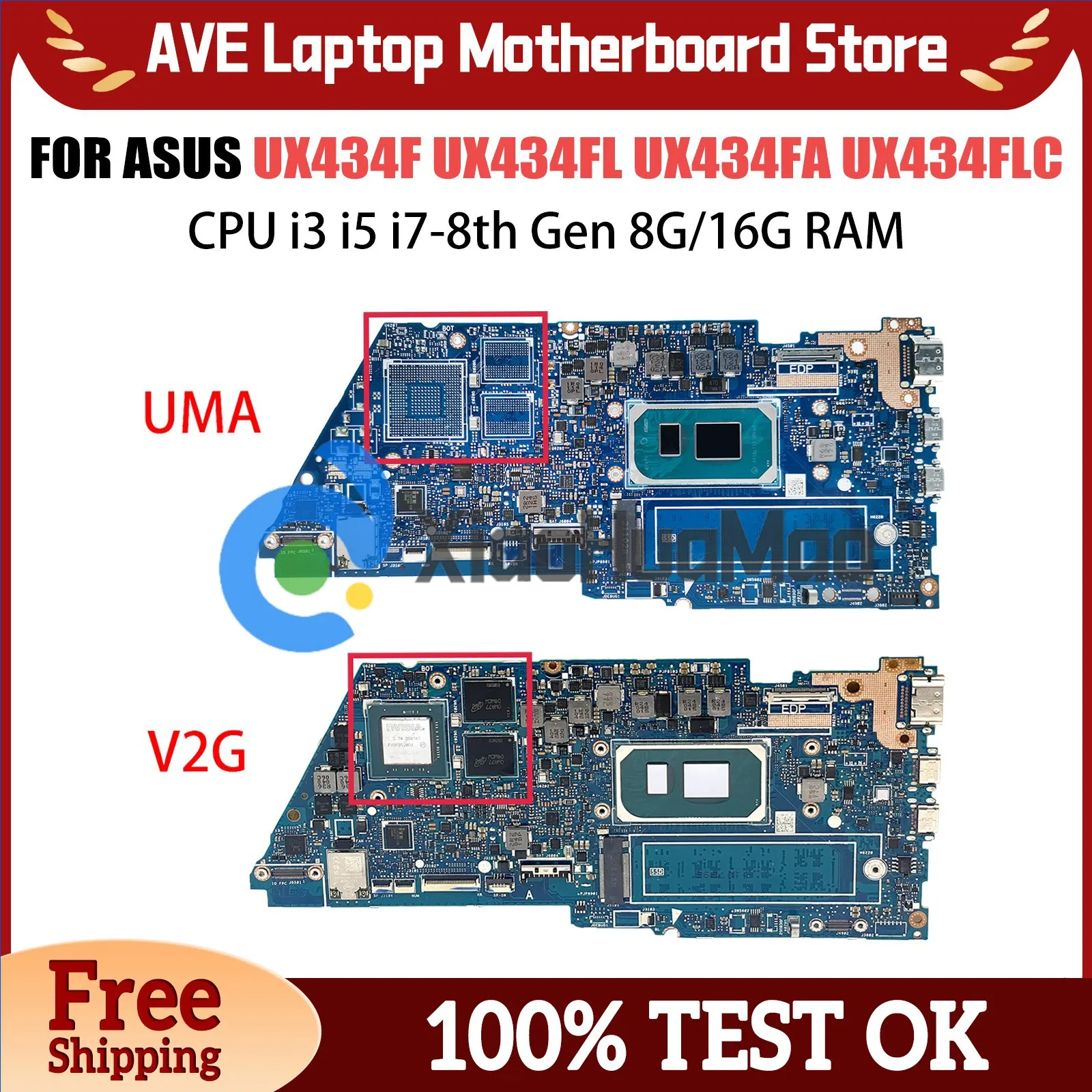 

Computer Mainboard For ASUS UX435EA UX435EAL UX435EGL UX435EG BX435E RX435E Laptop Motherboard I5 I7 11th Gen 8GB 16GB-RAM