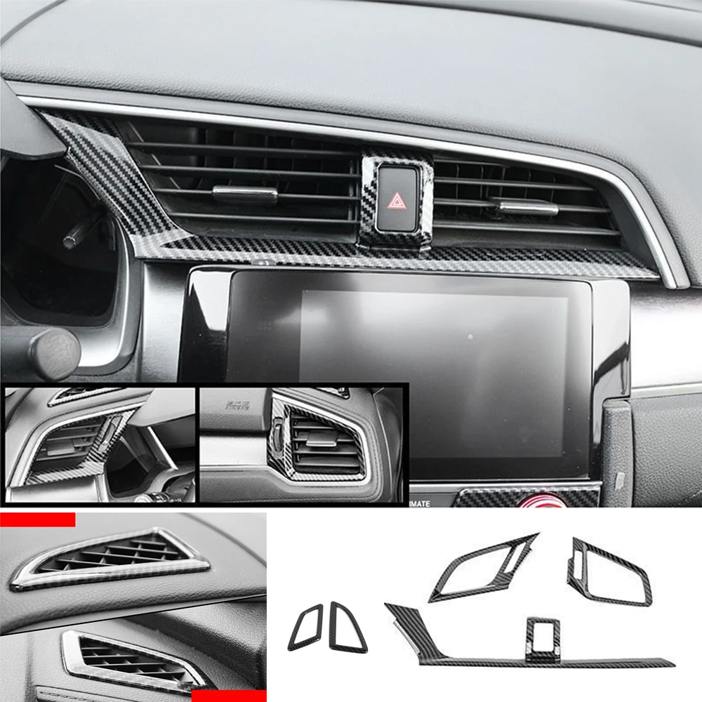 

For Honda Civic Sedan 2016-2021 Car Front Air Vent Outlet Dashboard Console Frame Trim Cover Molding small Air Vent Accessories