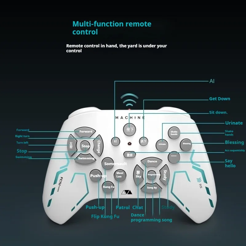 Electric RC Intelligent Robot Dog Multifunction RC Mechanical Dog with turret Educational Toy Bionic Smart Robot Toy Gift