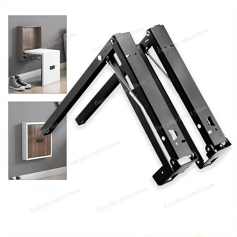Wall‑Mounted Hidden Folding Shoe‑Changing Stool Hardware, Cushioned Porch Wall‑Hanging Chair Cabinet Connection Fitting