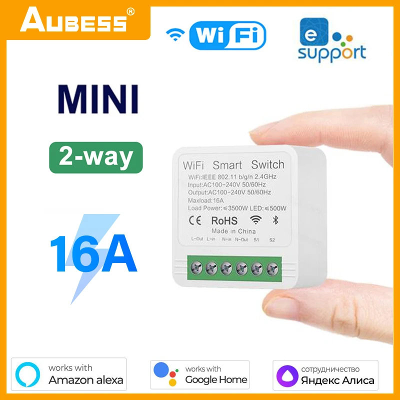 EWeLink Wifi 16A MINI Smart Switch moduli di controllo fai da te a 2 vie APP Timer di controllo remoto Wireless funziona con Alexa Google Home