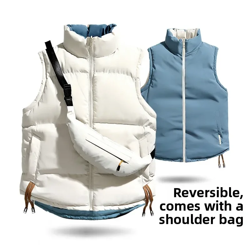 

Men's and Women's Vest Backpacks, Reversible VestsWarm and Fashionable Trendy Vests Student Vest s Outdoor Down and Cotton Vests