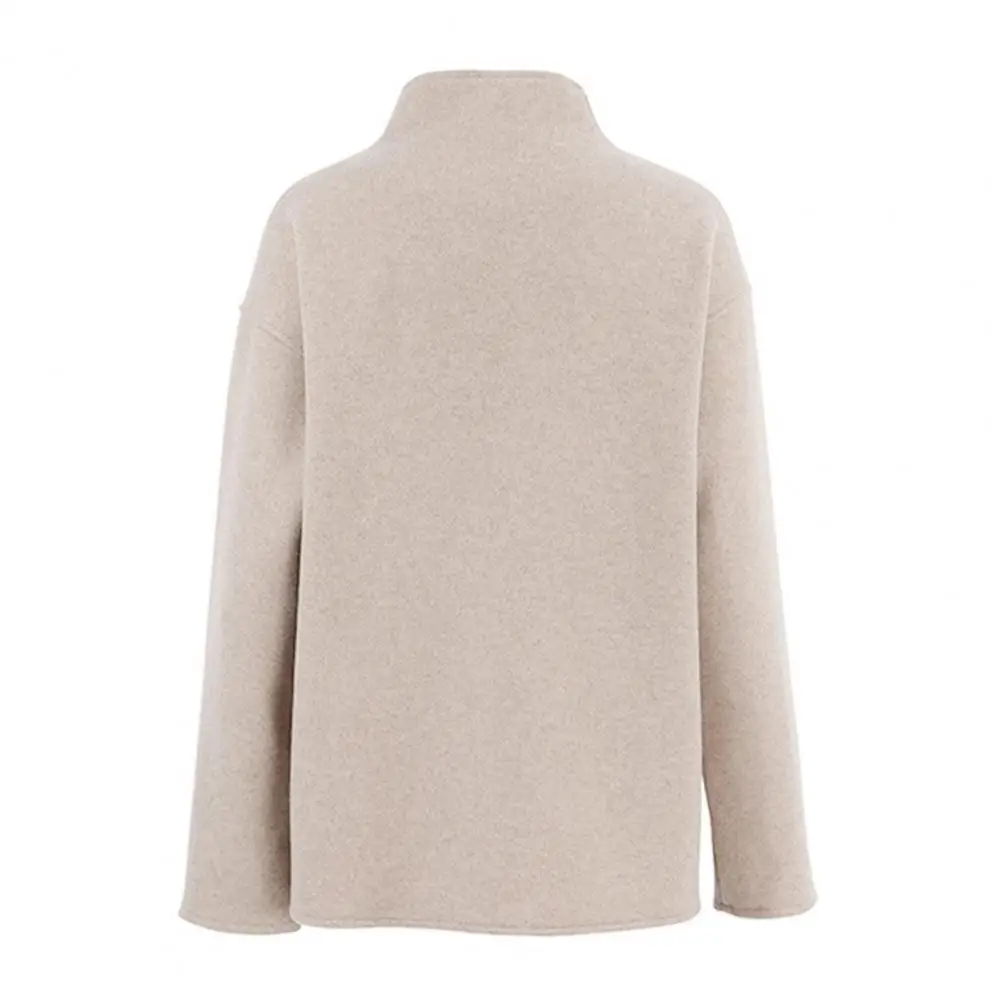 

Double Breasted Solid Color Woolen Coat For Autumn Winter Women's Clothing New Casual British Style Versatile Long Sleeved Top