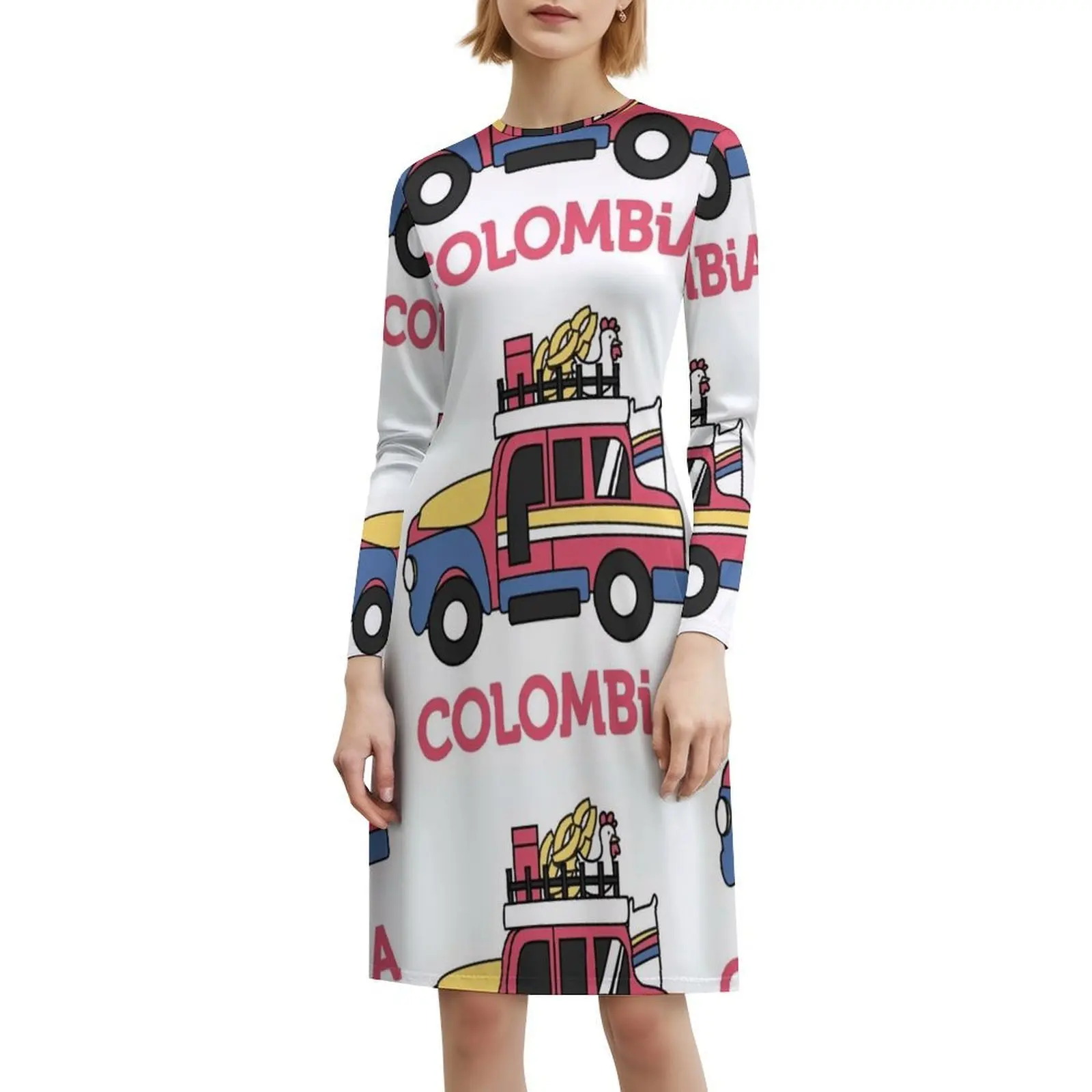 كولومبيا السفر ملصق الكولومبي تشيفا تصميم المرأة الشارع الشهير فستان الحفلات العصرية طباعة نادي الملابس للإناث جنوب #6