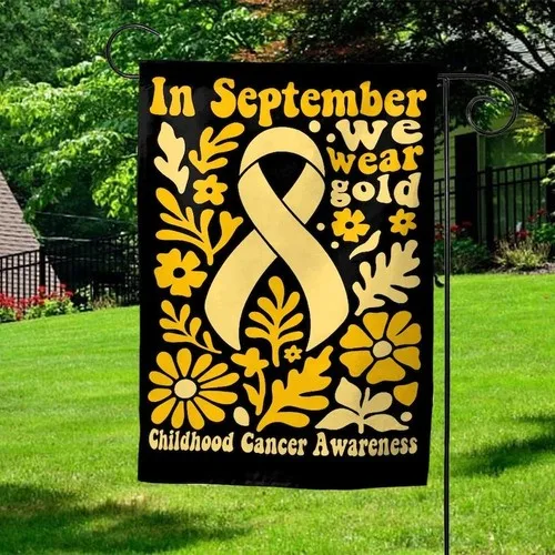 Childhood Cancer Awareness Flag/Yellow Ribbon Garden Flag/Cancer Survivor Flag/C OOV IIC