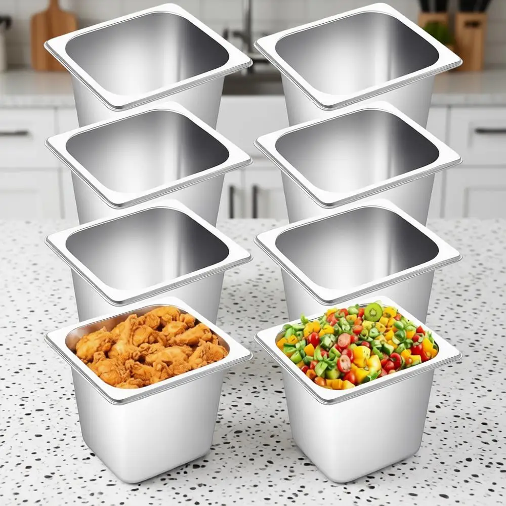 

Гастроемкость 1/6 из нержавеющей стали, глубокая, для кейтеринга, коммерческая, для кухни, ресторана, шведского стола