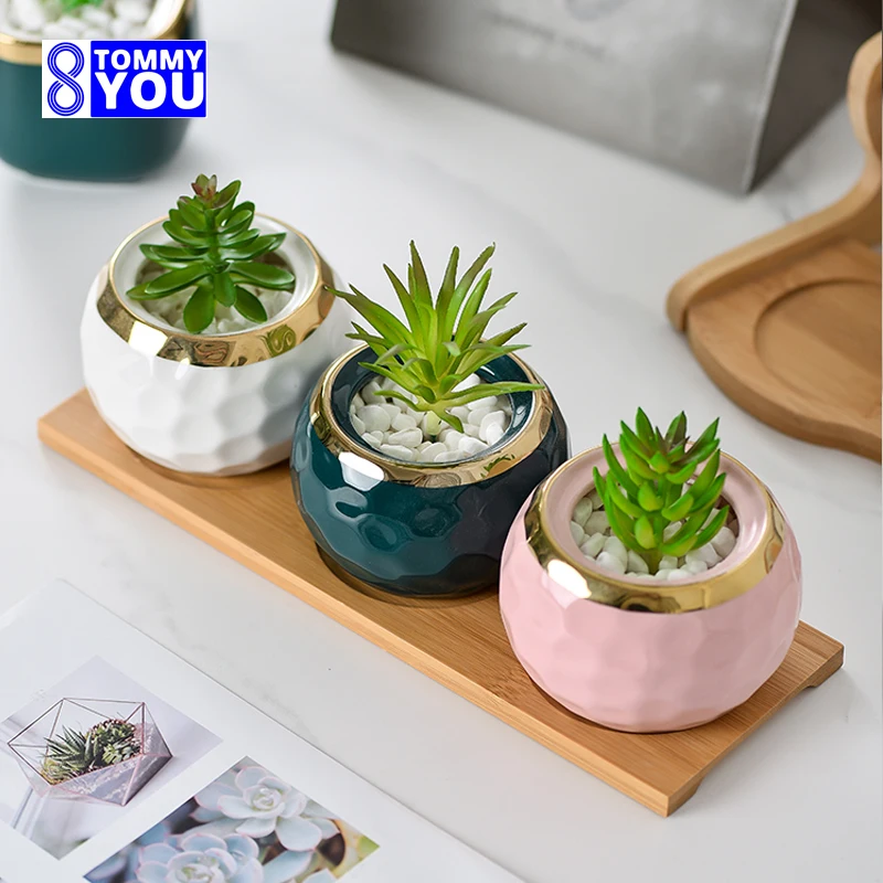 Desktop Bamboo Small Flower Racks Succulent Floating Windows Balconies Offices Flower Pots Racks Green Plant Decoration Shelves