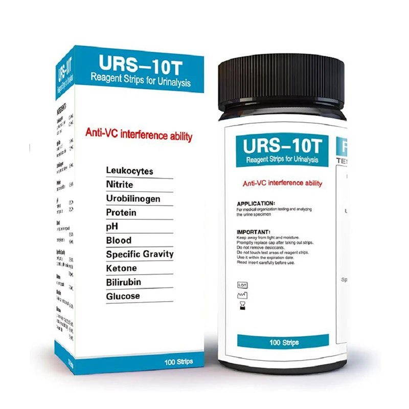 100 Strips URS-10T Urinalysis Reagent Strips 10 Parameters Urine Test Strip