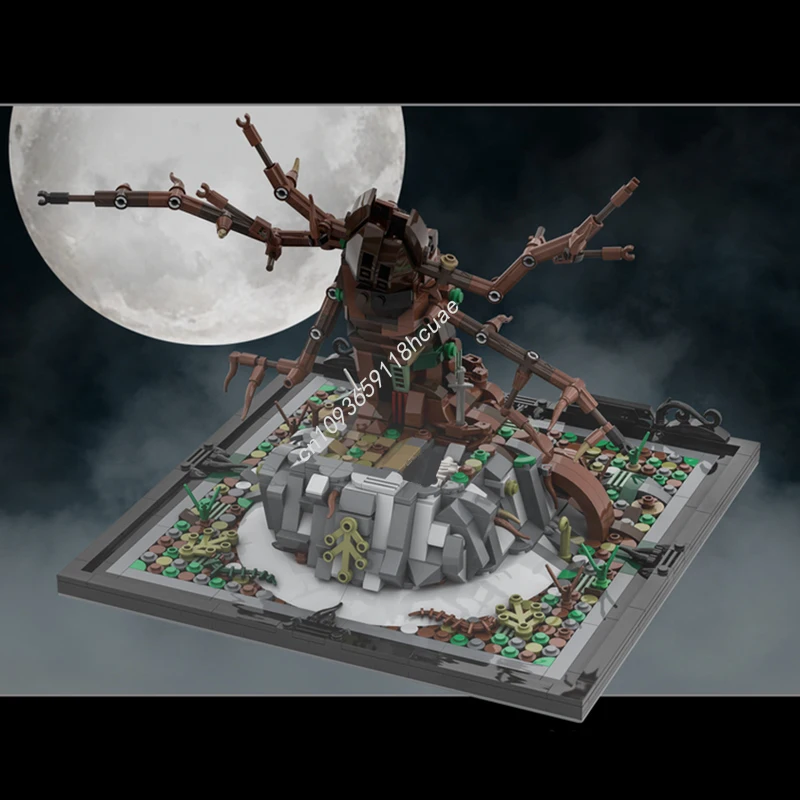 

1493 шт. MOC Tree the Dead fobsh001 модель Хэллоуина строительные блоки DIY игрушки ремесло модульный кирпич рождественские подарки