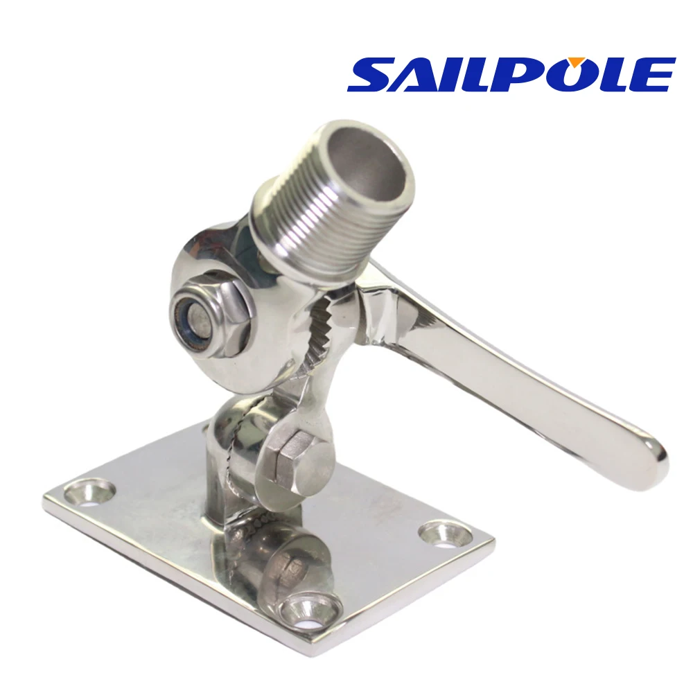 Adjustable Base Mount for Boats Yacht 92mm Marine Vhf 1 inch Antenna Stainless Steel