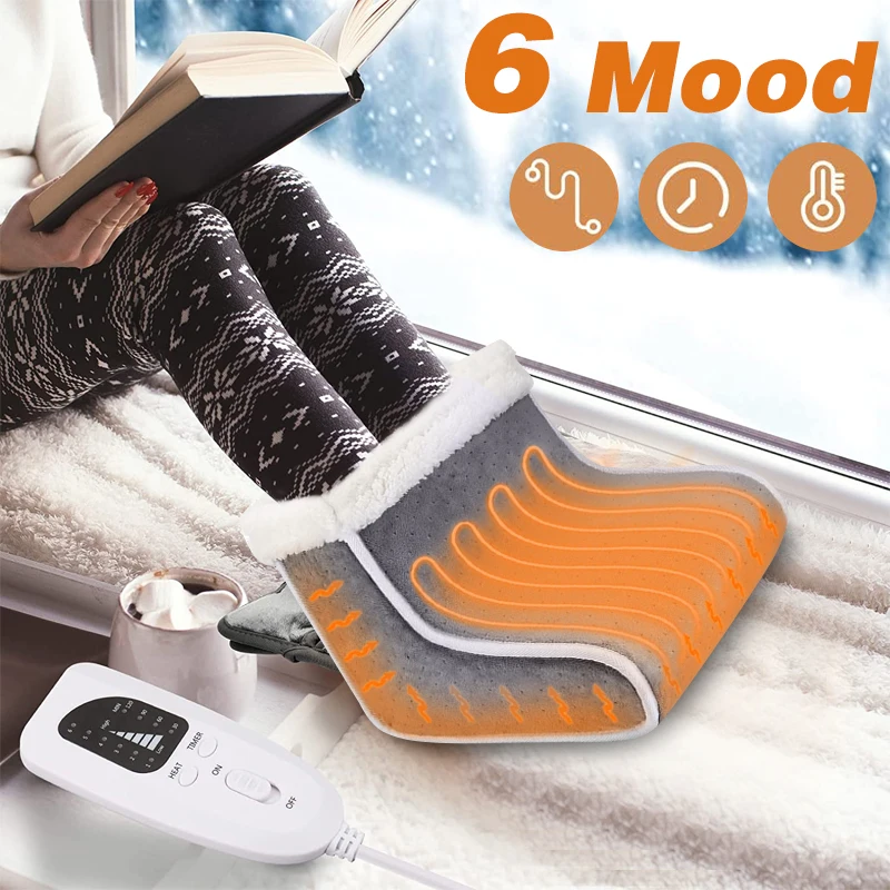 Winter Warmer Electric Foot Heater Power Saving Warm Foot Cover Heat Control Settings Heating Foot Pad For Home Bedroom Sleeping