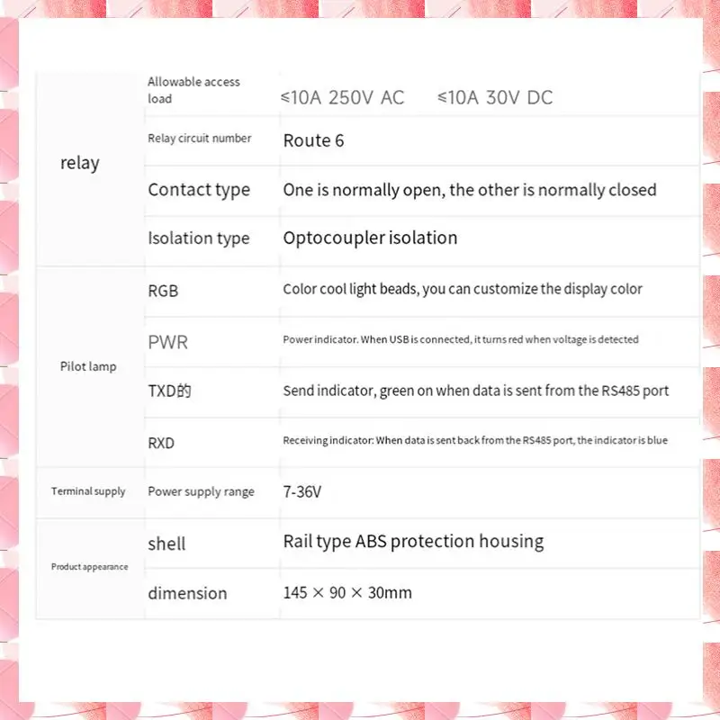 JAJA Waveshare ESP32-S3 6-kanałowy moduł przekaźnikowy Wifi klasy przemysłowej, czarny, obsługuje Wifi/Bluetooth/RS485/Pico Interface Relay