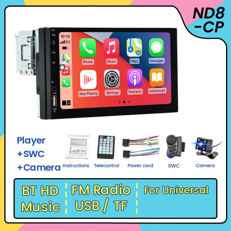 

NaviFly ND8-CP 7inch Touch Screen Universal Car Radio 1Din MP5 Player CarPlay Android Auto Intelligent Systems Multimedia Stereo