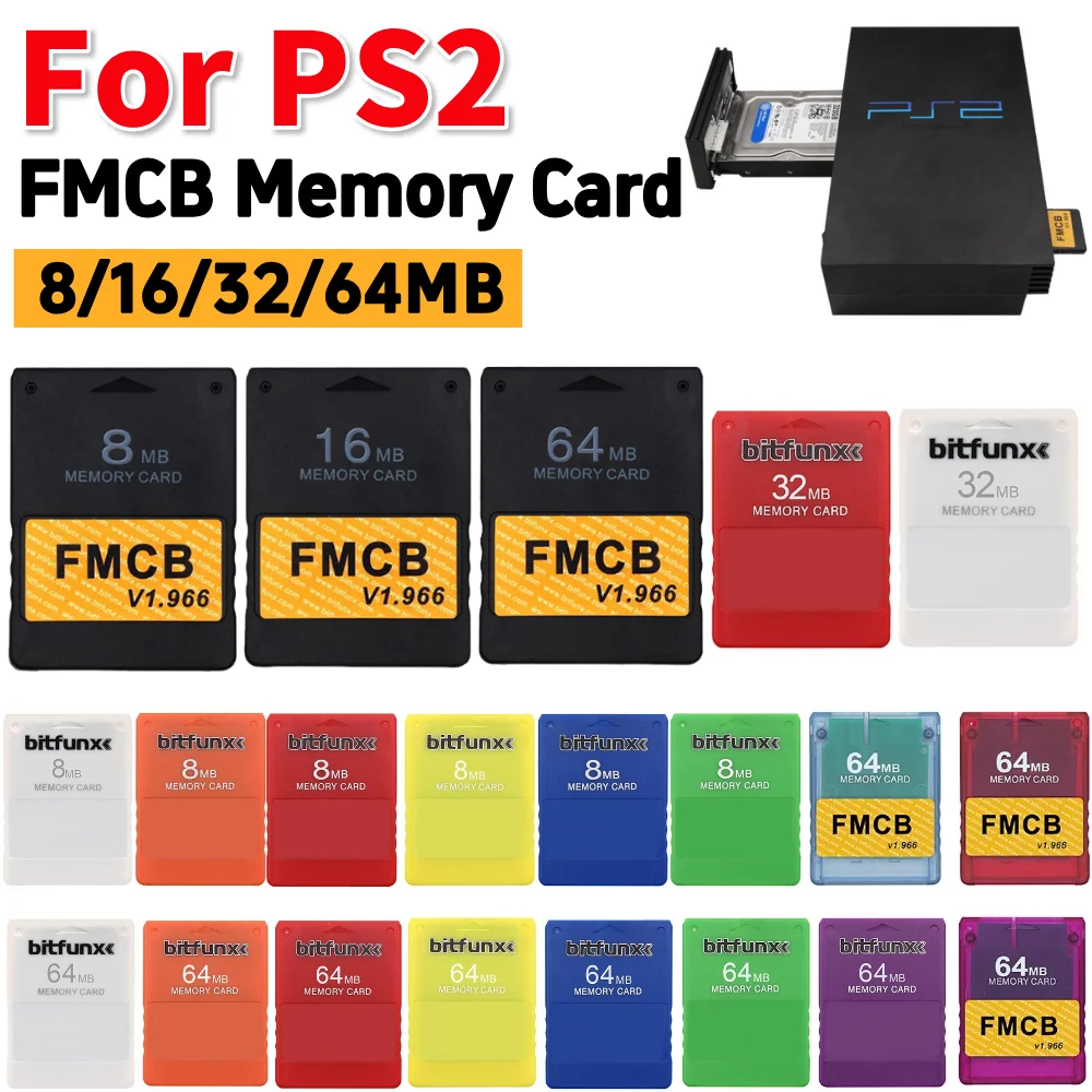 Tarjetas de expansión FMCB Tarjeta McBoot gratuita V1.966 8MB/16MB/32MB/64MB Tarjeta de memoria para PS2 FMCB Saver