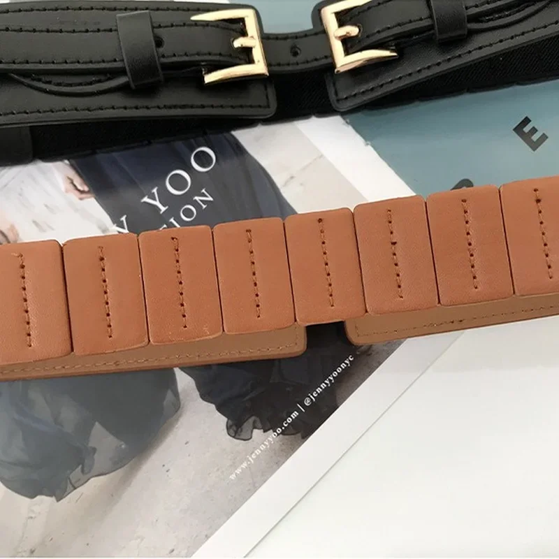 Ladies Belt Crocodile Pattern Pu Leather Wide Belt Coat Dress Coat Corset Fashion Luxury Designer Brand Belts For Women