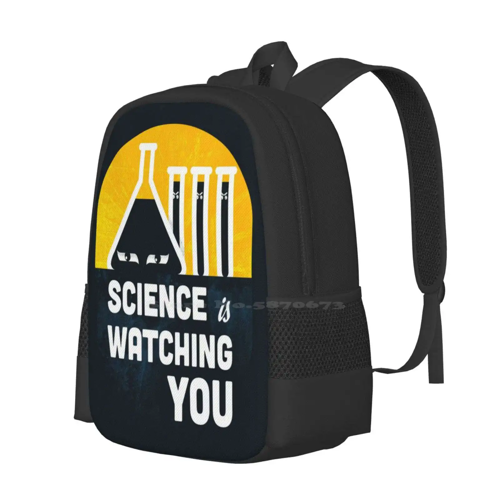 Science Is Watching You Backpack For Student School Laptop Travel Bag Propaganda Paranoia Big Brother Chemistry Mad Scientist