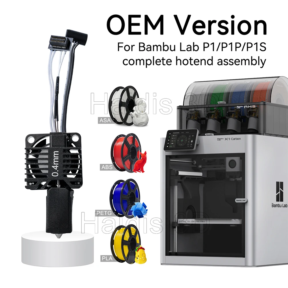 Für Bambu Lab X1 X1C Verbessertes Hotend-Kit mit Lüfter, 0,4 mm gehärteter Stahldüse, Hot End für Bambulab P1 P1S P1P 3D-Druckerteile – Detail 2
