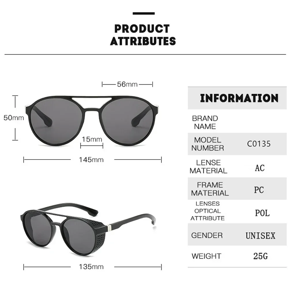 UV400 Punk Sun Glasses - Men\'s Retro Style Sunglasses by MUSELIFE