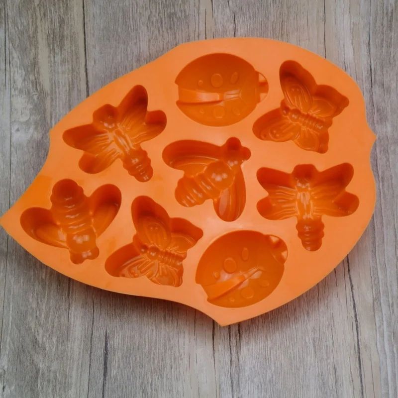 Insect Mold Series Butterfly Bee Beetle Silicone Cake s  Jelly Pudding Chocolate  Handmade Soap Mould