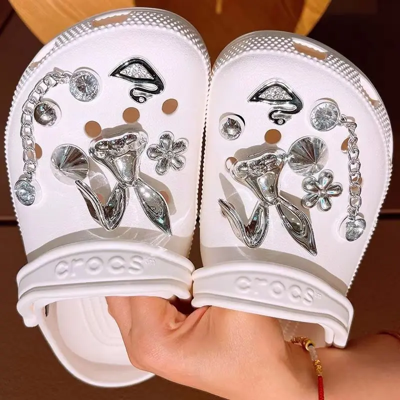 

Cute style Clogs DIY 3D stereo fashion Shoe Flower Decorative Buckles Detachable alloy Accessories Shoe Charms Children gift