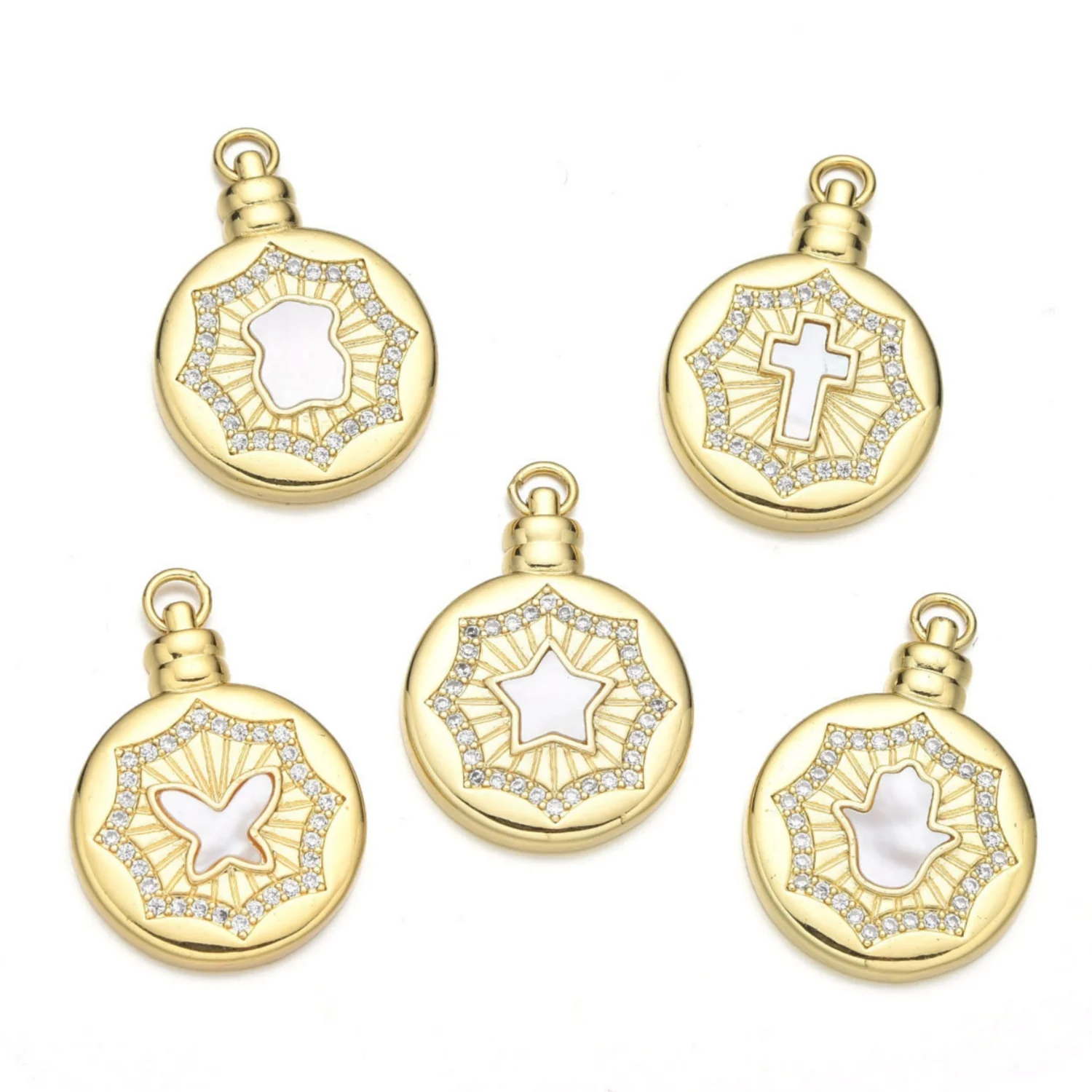 5pcs Europe and The United States Natural Shell Star Love Necklace Pendant Accessories DIY Jewelry Making Materials Wholesale