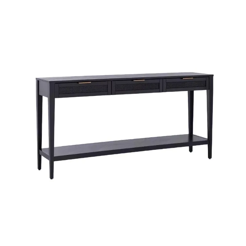 

Retro solid wood entrance table The medieval style living room entrance hall side table is decorated against the wall